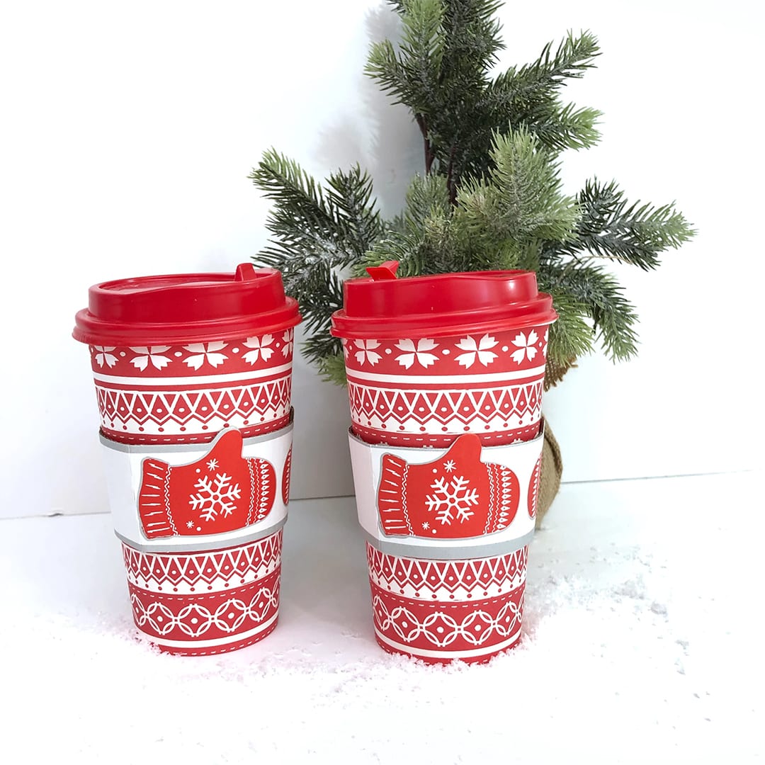 Christmas coffee sleeves bulk